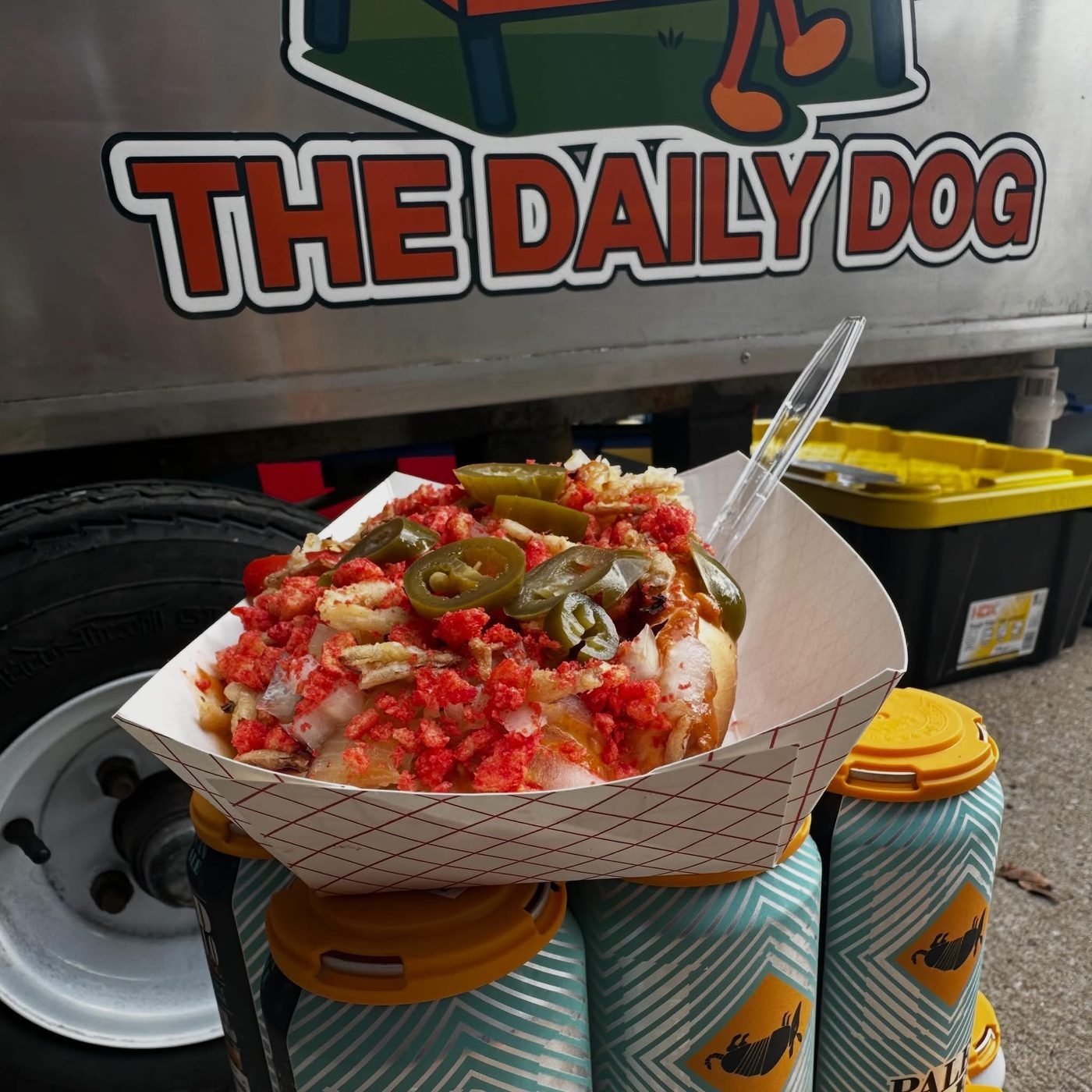 The Daily Dog cart and specialty hot dog